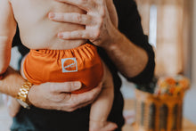 Load image into Gallery viewer, Baby Wearing Rusty Bum Cloth Nappy Design BackView